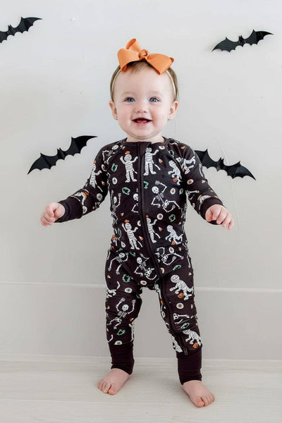 Halloween Glow-in-the-Dark Convertible Bamboo Zip Romper | Eye Want Candy: 12-18 months