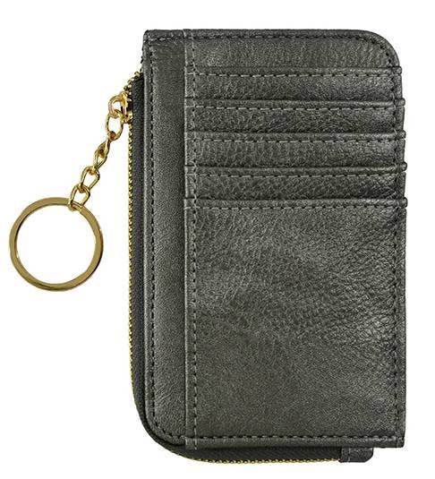 Small But Big Faux Leather Card Holder Wallet: Pewter