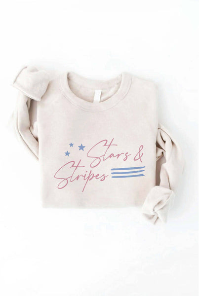 STARS AND STRIPES Graphic Sweatshirt: HEATHER DUST / L