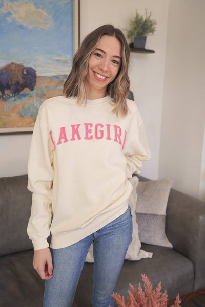Lakegirl Fleece Crew Neck in Ivory: XL