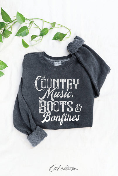 COUNTRY MUSIC, BOOTS Mineral Graphic Sweatshirt: WHITE DOVE / XL