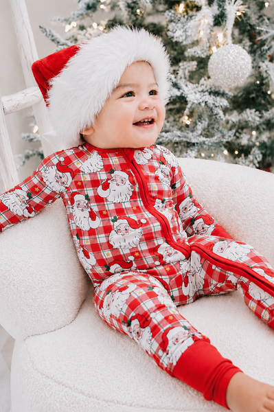 Christmas Bamboo Convertible Zipper Romper | Cozy Claus: 18-24 Months