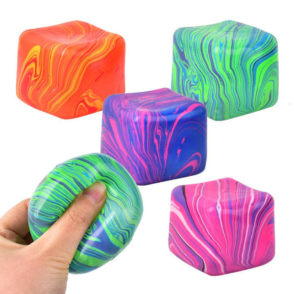 Cube Squeeze Swirl Viral Squishy Toy Display of 12