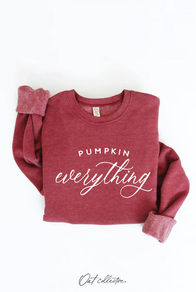 PUMPKIN EVERYTHING Graphic Sweatshirt: HEATHER MUSTARD / XL