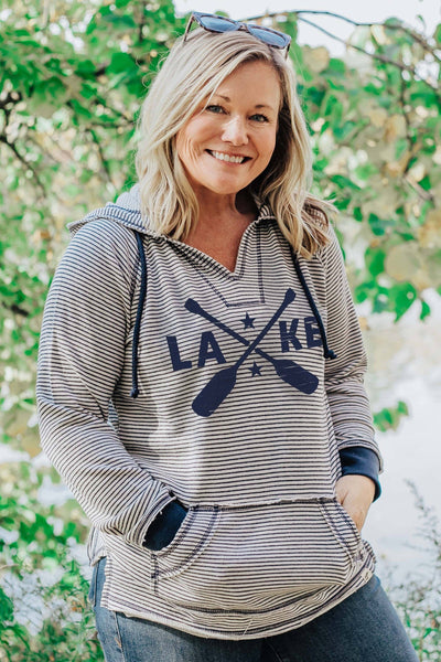 Lake Paddles Stripe Weekender Hoodie: S