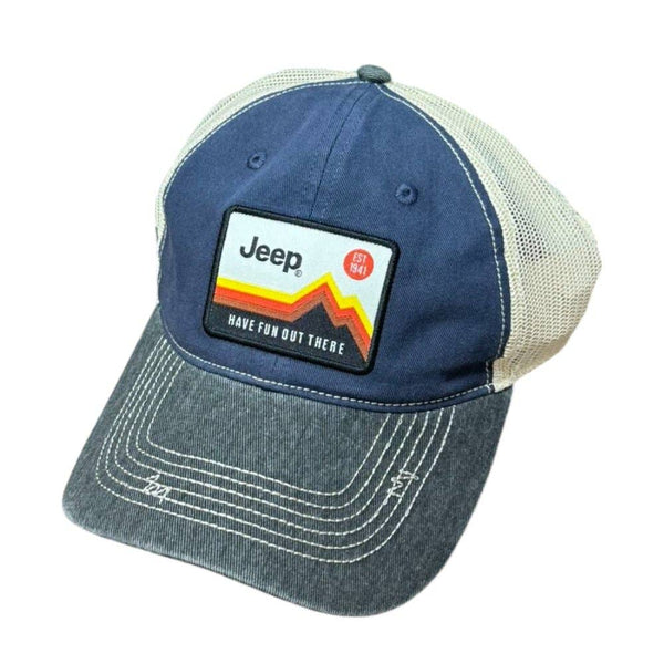 Hat - Jeep Have Fun Out There Patch Garment Washed Trucker: Purple