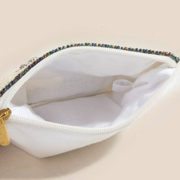 Sea Anchor And Rope Seed Beaded Coin Purse: MULTI