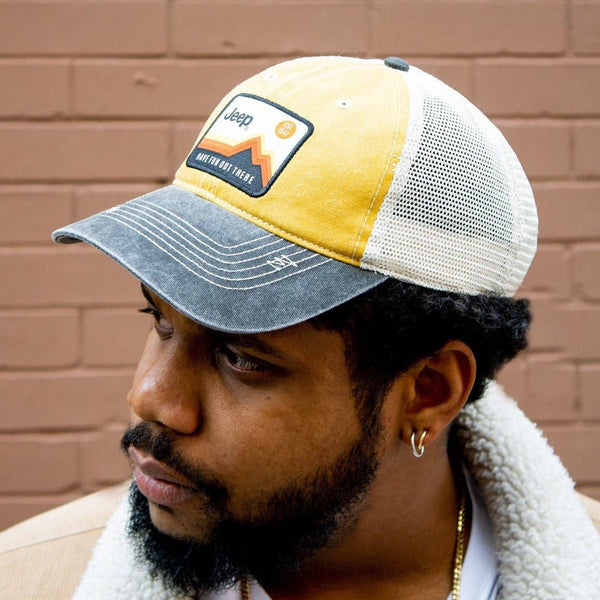 Hat - Jeep Have Fun Out There Patch Garment Washed Trucker: Navy