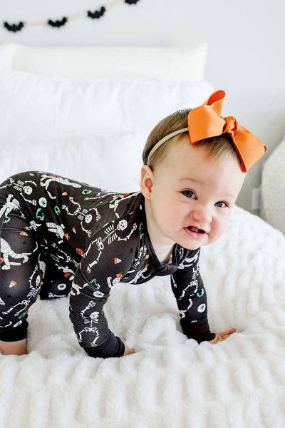 Halloween Glow-in-the-Dark Convertible Bamboo Zip Romper | Eye Want Candy: 12-18 months