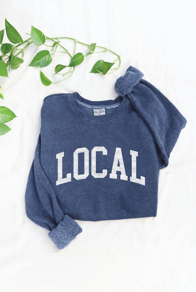 LOCAL  Mineral Washed Graphic Sweatshirt: VINTAGE BLACK / XL