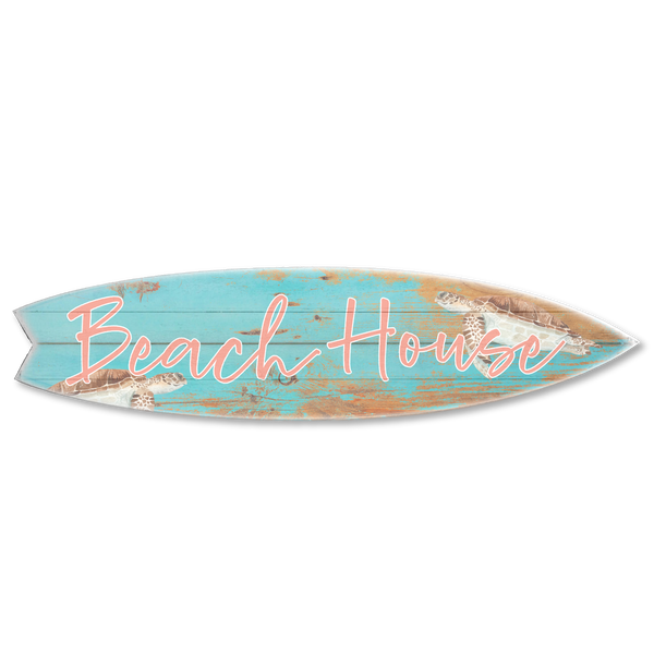 SURF BOARD WALL ACCENT BEACH HOUSE WITH SEA TURTLES
