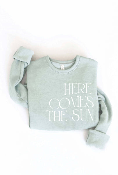 HERE COMES THE SUN Graphic Sweatshirt: MAUVE / S