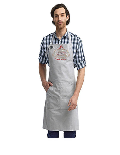 Chef Apron, Funny Apron for Men, Cooking Gifts for Men, with Pockets,Grilling, Baking, BBQ, Cooking Apron: Black / Grumpy Gramps Smokehouse Logo