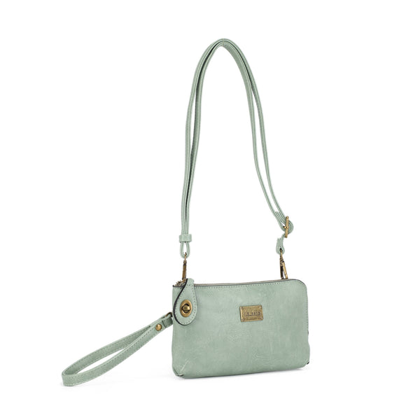Tina 3307 cross-body, wallet, cell phone and wristlet: Sage / Cross body