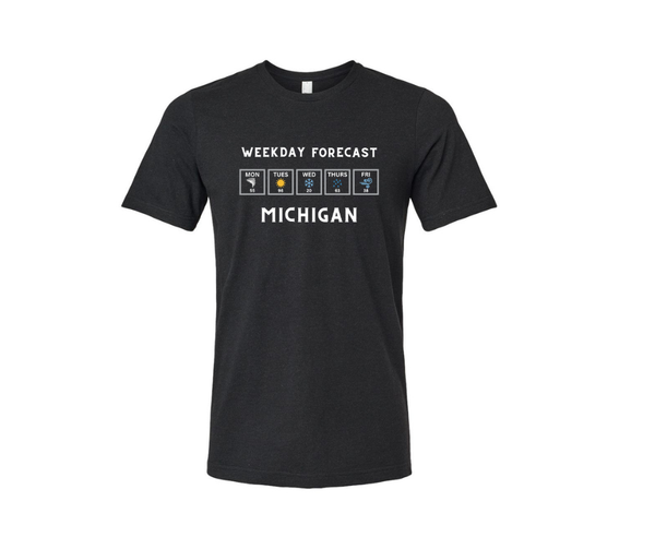 T-Shirt: Michigan Weather Forecast-H.Black: XX-Large