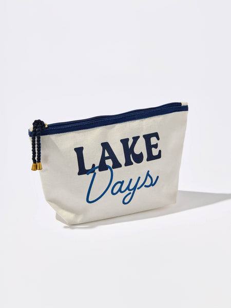 "LAKE DAYS" ZIP POUCH,IVORY