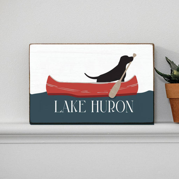 Dog Canoe Personalized Block Sign | Lake Decor | Dog Decor