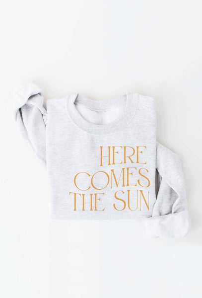 HERE COMES THE SUN Graphic Sweatshirt: MAUVE / XL