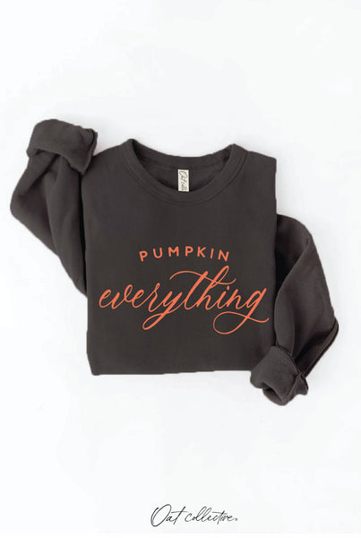 PUMPKIN EVERYTHING Graphic Sweatshirt: HEATHER MUSTARD / S