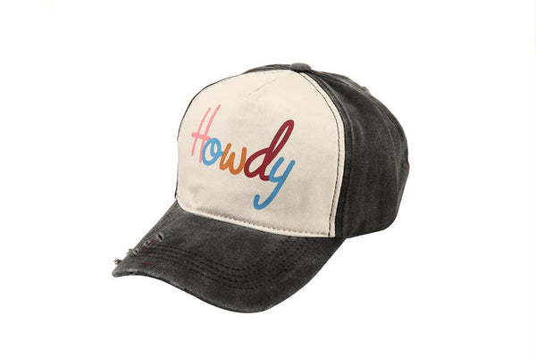 Ladies HOWDY Themed Adjustable Baseball CAP Hat: Blue