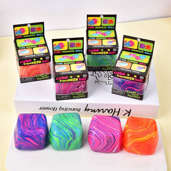 Cube Squeeze Swirl Viral Squishy Toy Display of 12
