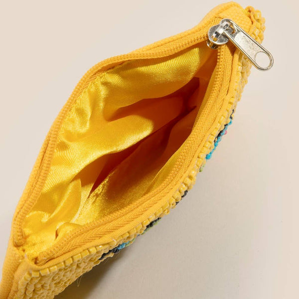 Bee Kind Seed Beaded Coin Purse: MULTI