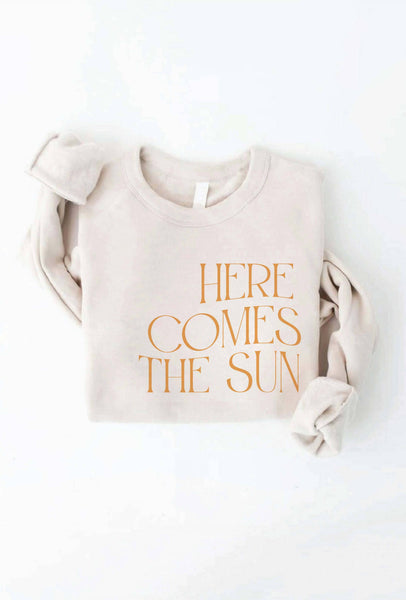 HERE COMES THE SUN Graphic Sweatshirt: MAUVE / M