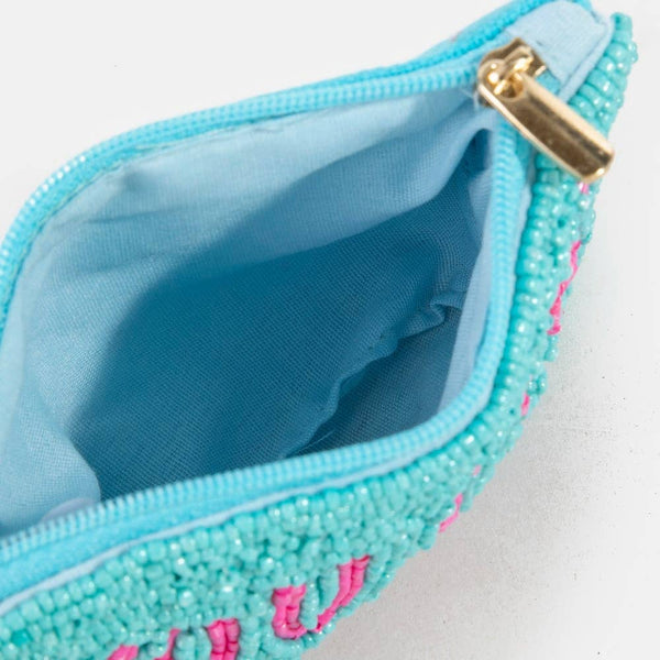 You Cant Afford Me Beaded Coin Purse: MULTI