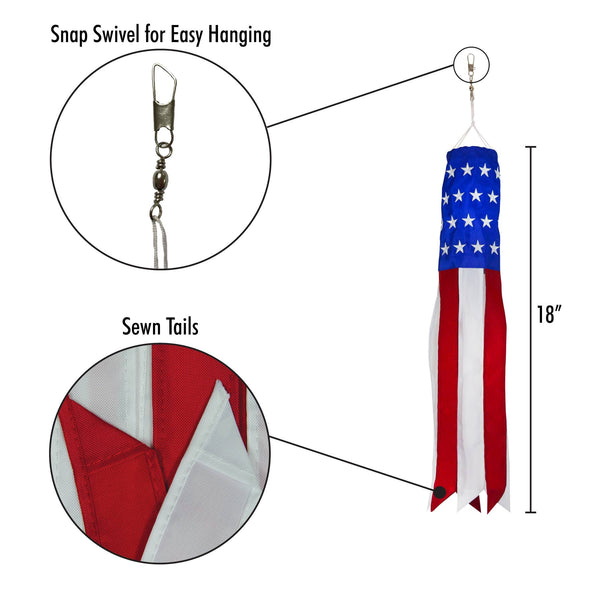 Stars & Stripes 18" Windsock