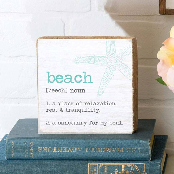 Beach Definition Block Sign | Wooden Decor | Coastal Decor