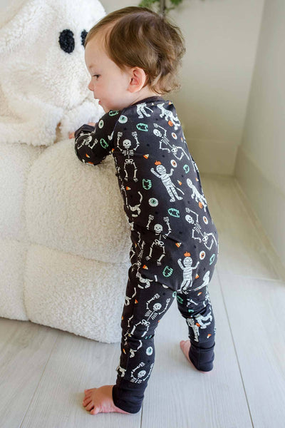 Halloween Glow-in-the-Dark Convertible Bamboo Zip Romper | Eye Want Candy: 12-18 months