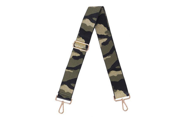 Camouflage Printed Guitar Style Handbag Strap: Fuchsia