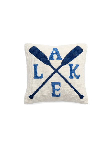 LAKE/OARS PILLOW,WHITE