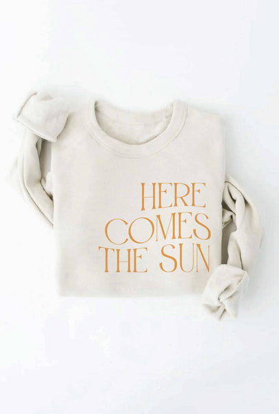HERE COMES THE SUN Graphic Sweatshirt: MAUVE / XL