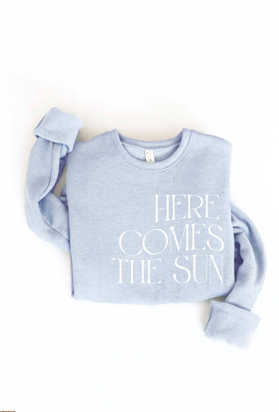 HERE COMES THE SUN Graphic Sweatshirt: MAUVE / XL