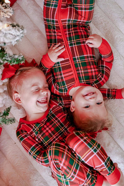 Christmas Bamboo Two-Piece Pajama Set | Plaid Tidings: 12-18 Months