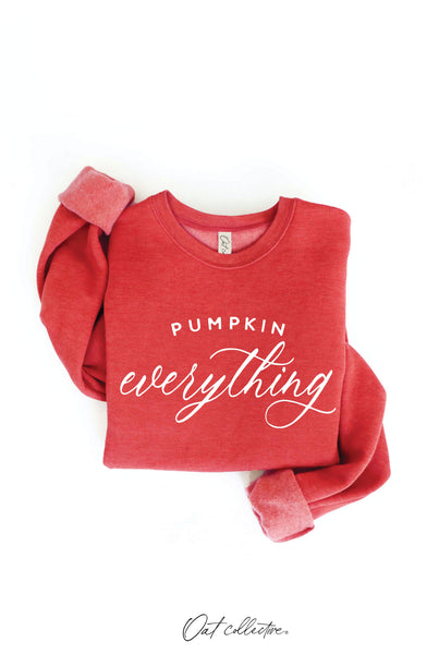 PUMPKIN EVERYTHING Graphic Sweatshirt: HEATHER MUSTARD / XL