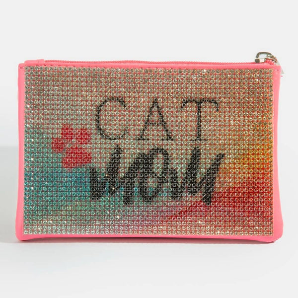 Cat Mom Pave Coin Purse: MULTI