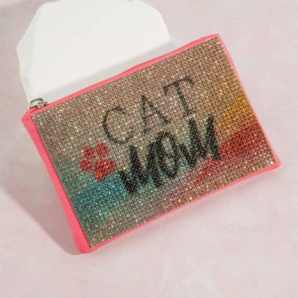 Cat Mom Pave Coin Purse: MULTI