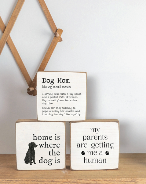 Dog Mom Definition Block Sign | Dog Mom Gift | Wooden Decor
