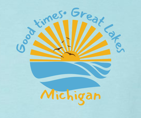 T-Shirt: Good times Great Lakes- P.Blue: Medium