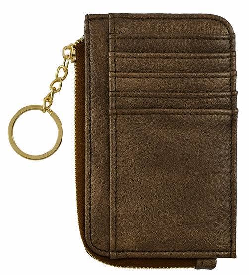 Small But Big Faux Leather Card Holder Wallet: Pewter