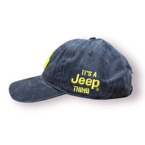 Hat - Jeep Chino Twill Ponytail with Chenille Duck Patch: White