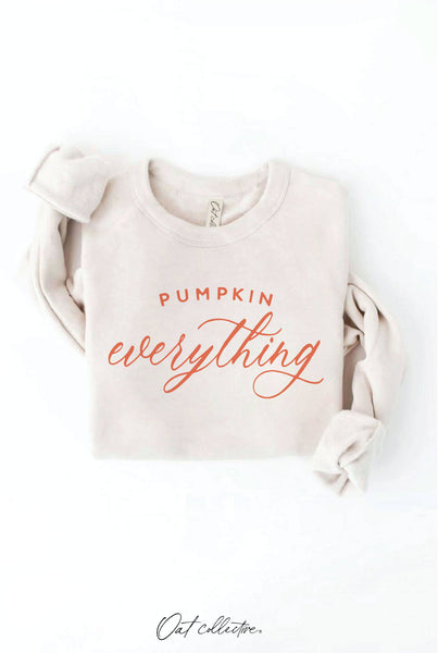PUMPKIN EVERYTHING Graphic Sweatshirt: HEATHER MUSTARD / S