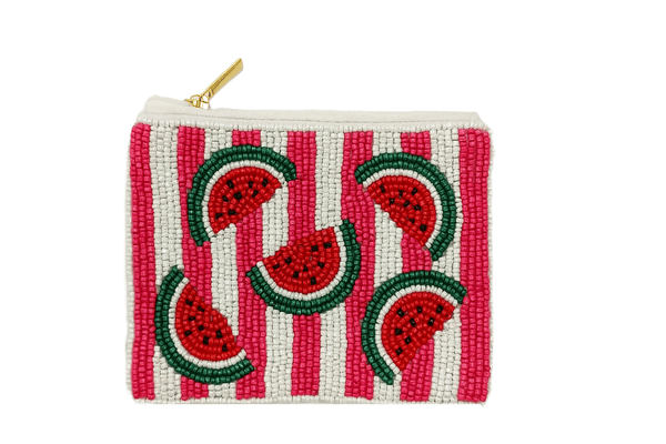 Ladies Watermelon Slices Fully Beaded Coin Purse