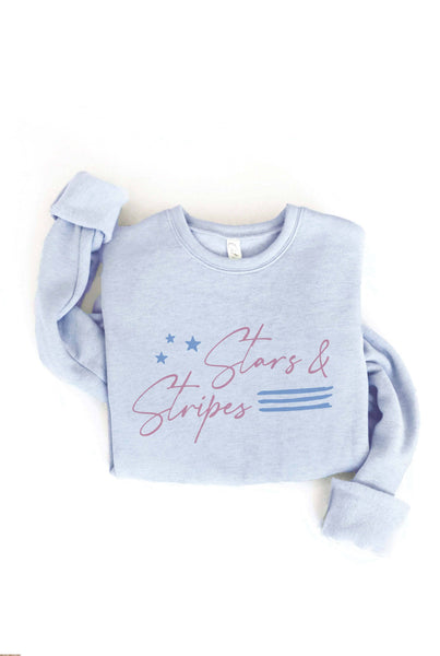 STARS AND STRIPES Graphic Sweatshirt: HEATHER DUST / L