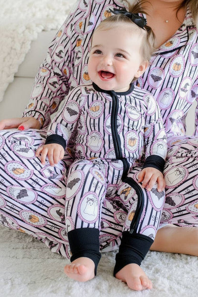 Halloween Glow-in-the-Dark Convertible Bamboo Zip Romper | Galloween: 6-12 months