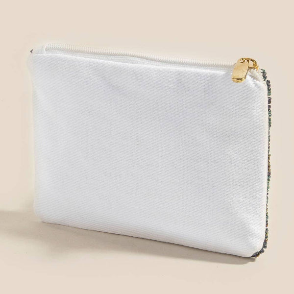 Sea Anchor And Rope Seed Beaded Coin Purse: MULTI