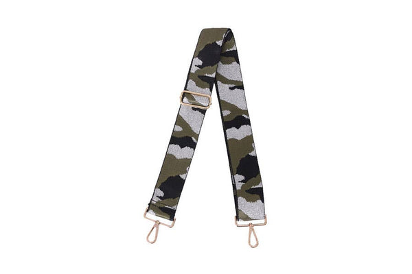 Camouflage Printed Guitar Style Handbag Strap: Fuchsia
