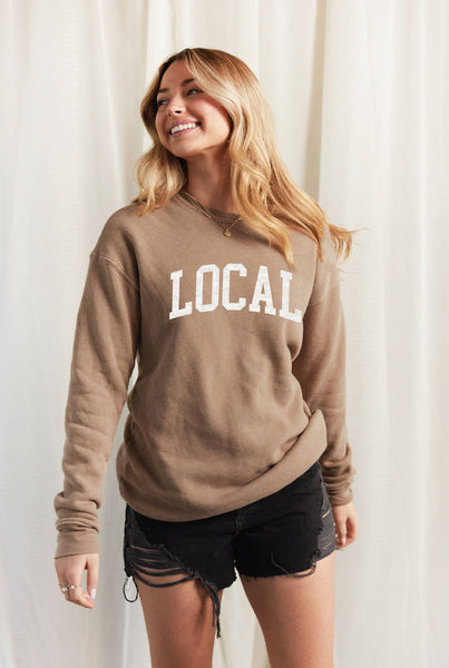 LOCAL  Mineral Washed Graphic Sweatshirt: VINTAGE BLACK / L